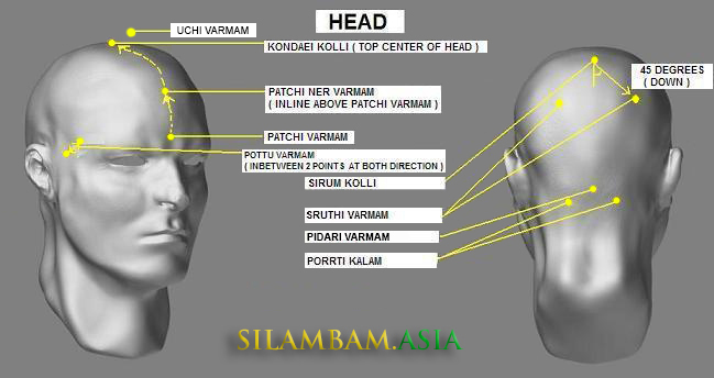 Varma Kalai Head Pressure Point